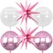 6pcs 22 inch Pink Star Balloons and 4D Large Foil Balloons(Pink Iridescent)